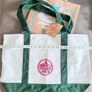 Trader Joe's Green and blue Tote Bag